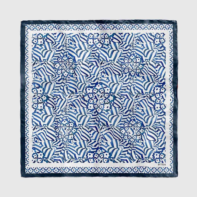 Other Materials Scarves Blue - Silk satin scarf - Pineapple Tweak