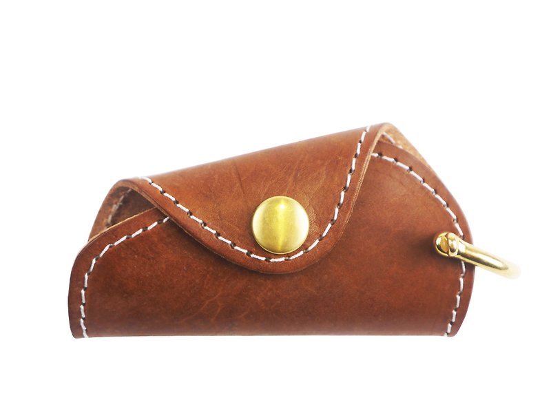 [YuYu] Leather Key Bag- Handmade vegetable tanned leather key ring - Other - Genuine Leather Brown