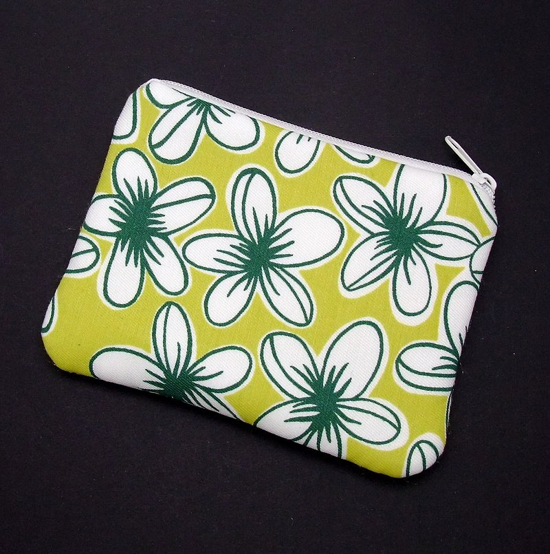 Zipper pouch / coin purse (padded) (ZS-176) - กระเป๋าใส่เหรียญ - ผ้าฝ้าย/ผ้าลินิน สีเหลือง