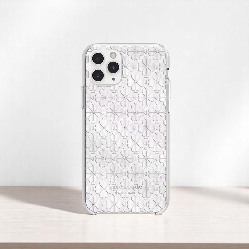 【kate spade】 iPhone 11  Pro 精品手機殼/套-黑桃白花 - 手機殼/手機套 - 塑膠 
