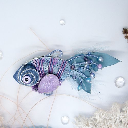 SoleaToys Whimsical fish, designer jewelry.