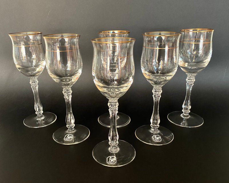 Gallo 迷人復古 6 件裝水晶干邑酒杯 德國 1970 年代 - 酒杯/酒器 - 水晶 透明
