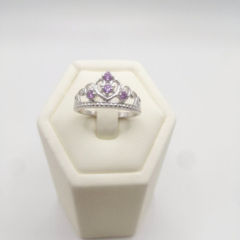 The Crown Ring , Natural Amethyst, Silver 925 - Couples' Rings - Sterling Silver Silver