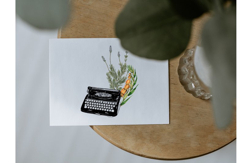 [The beginning of a novelist] in1 original hand account stamp retro wooden typewriter stamp - ตราปั๊ม/สแตมป์/หมึก - ไม้ 