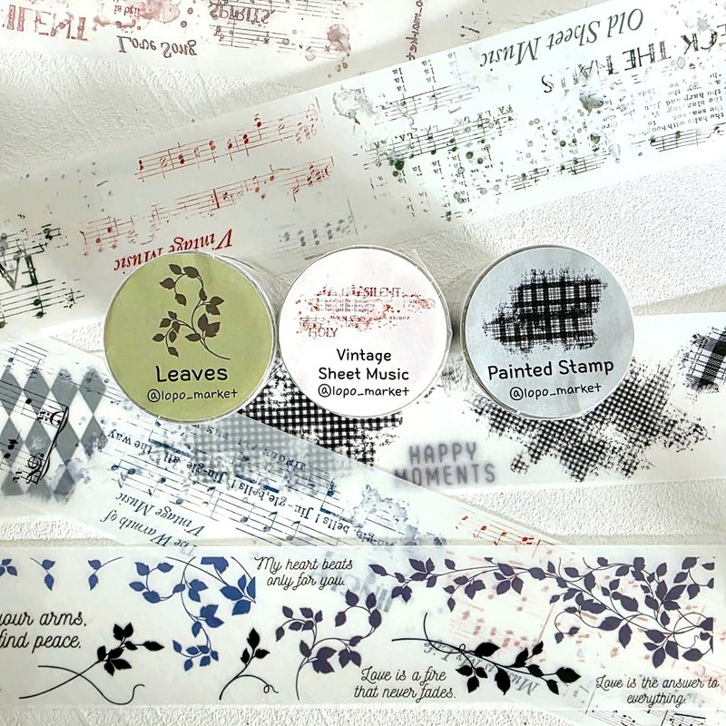 5% Discount Set – LOPO March Vintage Style 3-piece Masking Tape Set - 紙膠帶/和紙/PET - 其他材質 