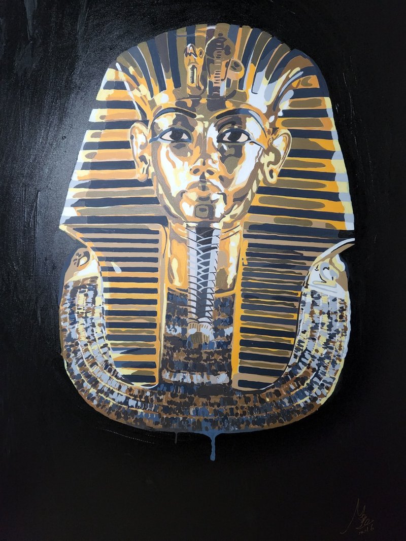 金色九色階法老 原畫作 135x90cm 油畫布複合式媒材塗料 by NOELC - 海報/掛畫/掛布 - 紙 綠色