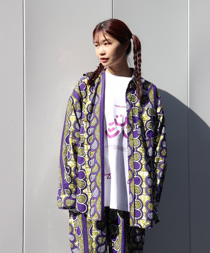 AFRICA OVER SHIRT(Butter fruit) - 女襯衫 - 聚酯纖維 紫色