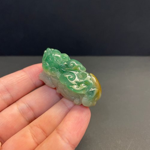 元元圓滾滾 水晶手鍊 瀚玉珠寶 老三彩貔貅翡翠 三彩翡翠 貔貅 招財避邪 天然緬甸玉A貨