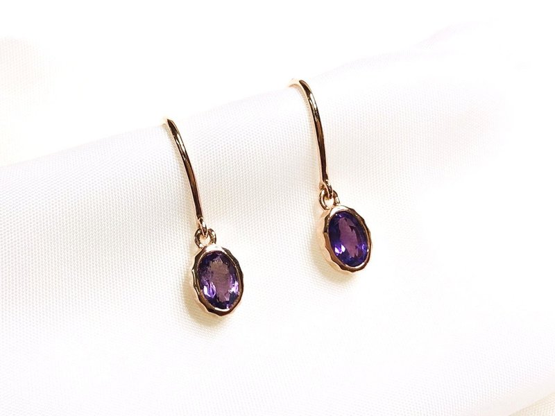 【Jewelry Ya 茱麗葉】14K 玫瑰金 碧璽(電氣石)耳環 - 耳環/耳夾/耳骨夾 - 貴金屬 