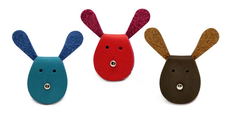Worpi set of 3 Cord Holders Charging Cable Organizers - Rabbit (random color) - 捲線器/電線收納 - 人造皮革 紅色