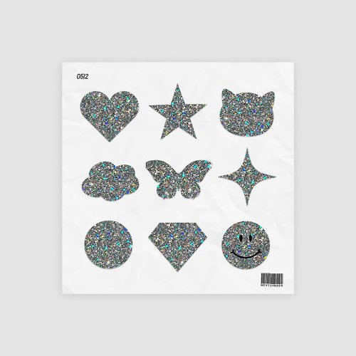 Mondaymoon Simple Glitter Stickers Set (3 Type)