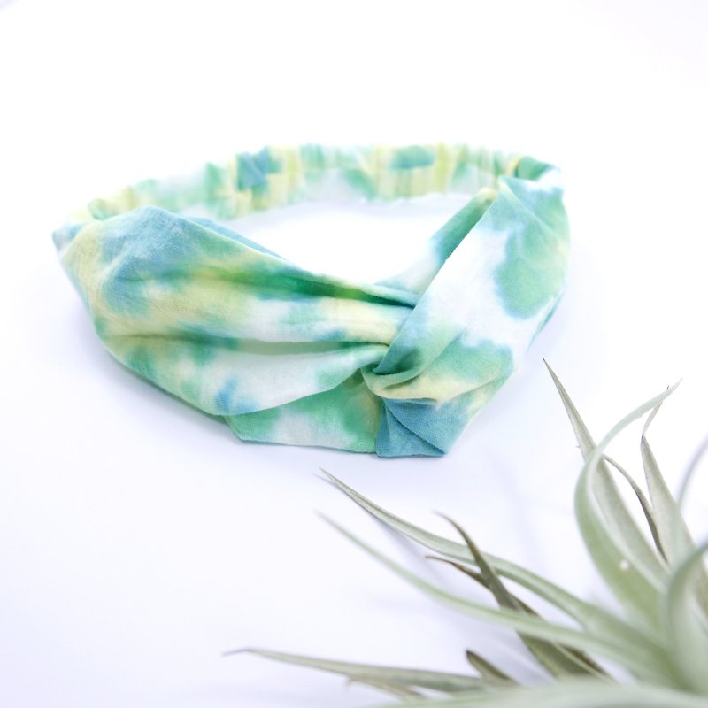 Tie dye/handmade/Headband/Elastic band :Grassland: - Hair Accessories - Cotton & Hemp Green