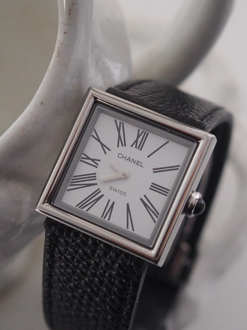 CHANEL シャネル マドモアゼル ウォッチ 腕時計 シルバー ブラック レザー ヴィンテージ - 女錶 - 不鏽鋼 銀色