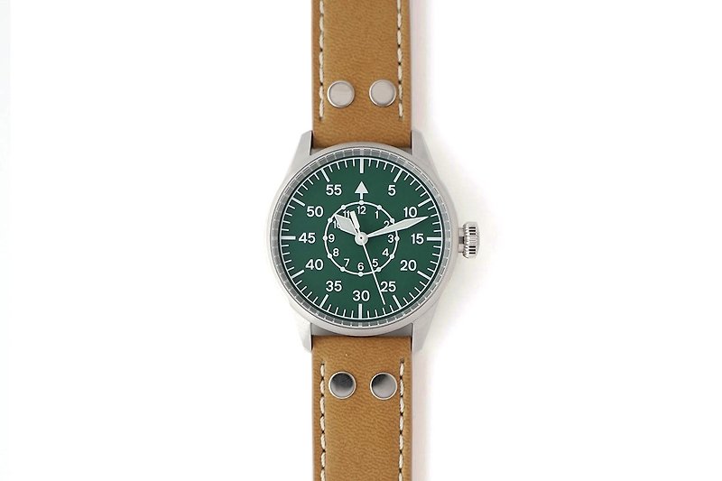 B-Uhr Connected ハイブリッド スマート レトロ第二次世界大戦フライトウォッチ (Apple/Android と互換性あり) - 腕時計 ユニセックス - ステンレススチール グリーン
