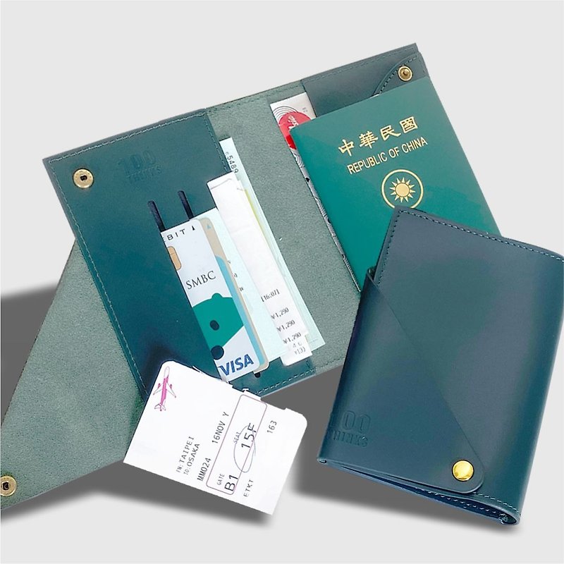 [Selected Discounts] Genuine leather passport cover, passport bag, and passport holder can be purchased as customized gifts - Passport Holders & Cases - Genuine Leather Green