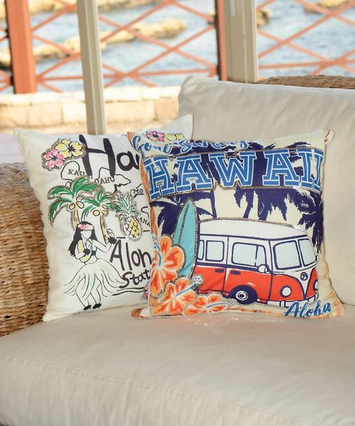 Ametsuchi Hawaiian Breeze Sequin Pillow Cover