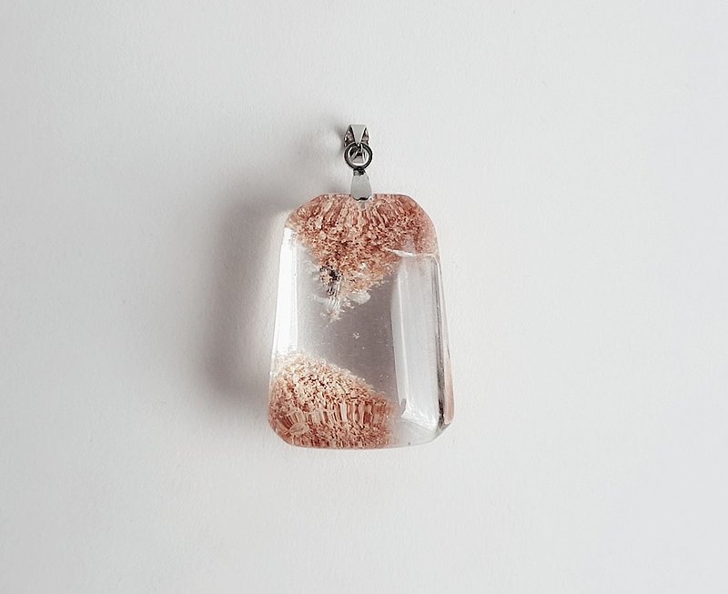 Gemstone Blush Natural Ore Colour Ghost Pendant - Necklaces - Gemstone Pink