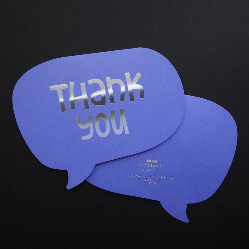 燙金賀卡 - Thank You - 卡片/明信片 - 紙 紫色