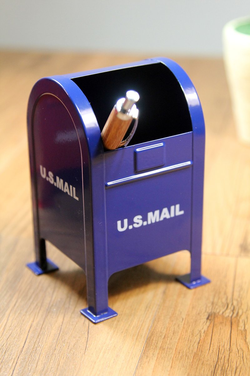 SUSS-Japan Magnets American Retro Postbox Style Storage Pen Holder/Pen Box (Blue) - กล่องใส่ปากกา - โลหะ สีน้ำเงิน