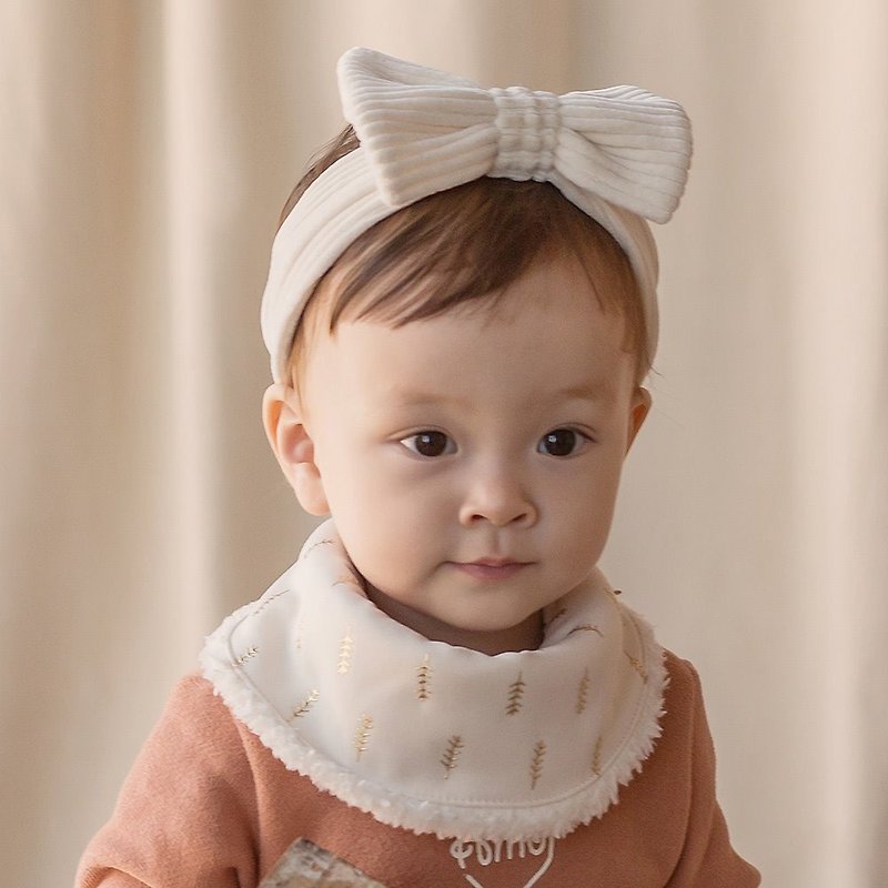 Happy Prince Korean-made Ellie warm baby and children's scarf - Bibs - Polyester White