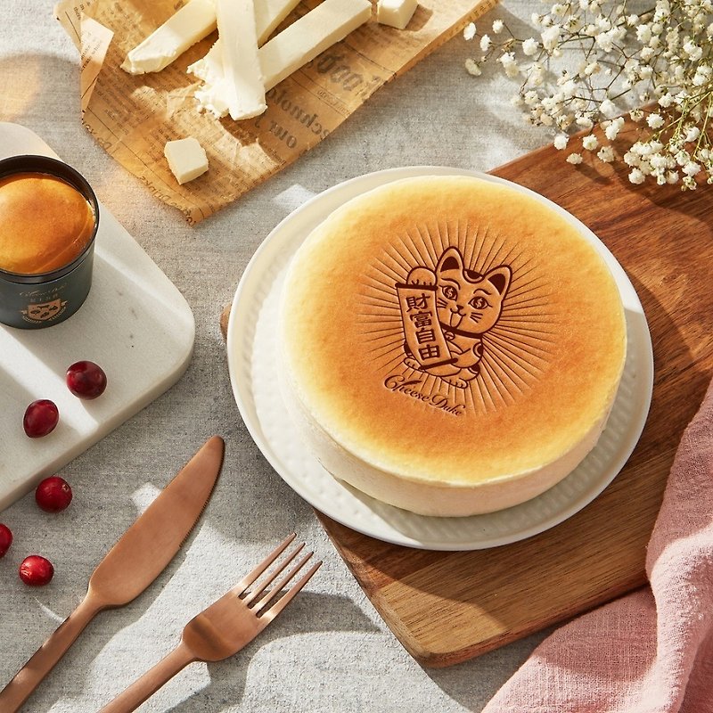 【チーズデューク】ウェルスフリーダムオリジナルチーズケーキ 6インチ - ケーキ・デザート - その他の素材 透明