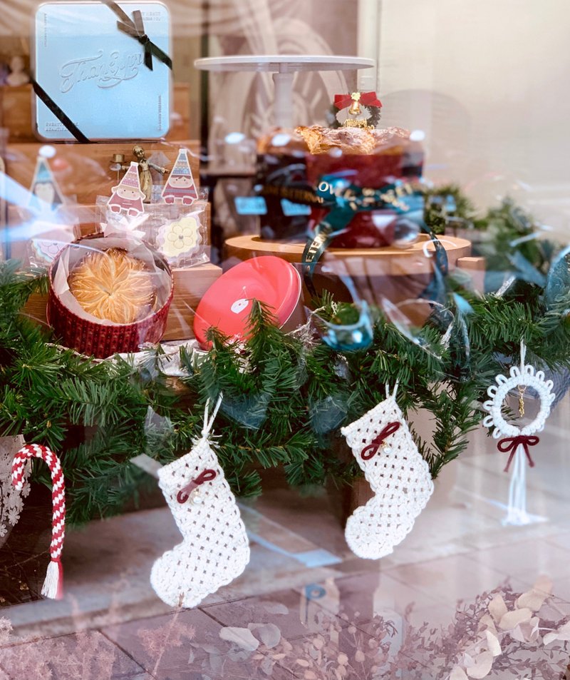 [Macrame DIY Kit] Nordic style Christmas tree ornaments I flags and festivals limited discount - เย็บปัก/ถักทอ/ใยขนแกะ - ผ้าฝ้าย/ผ้าลินิน ขาว