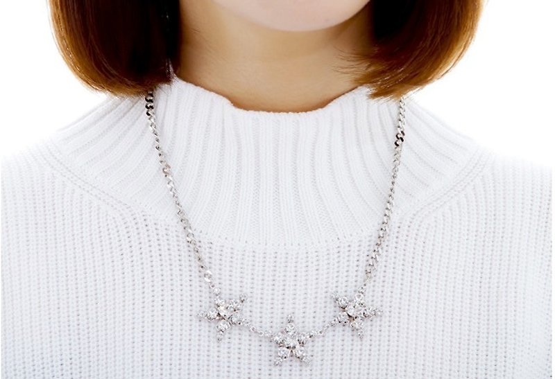 【JewCas】Twkinle Necklace/JC2257 - Necklaces - Other Metals Silver