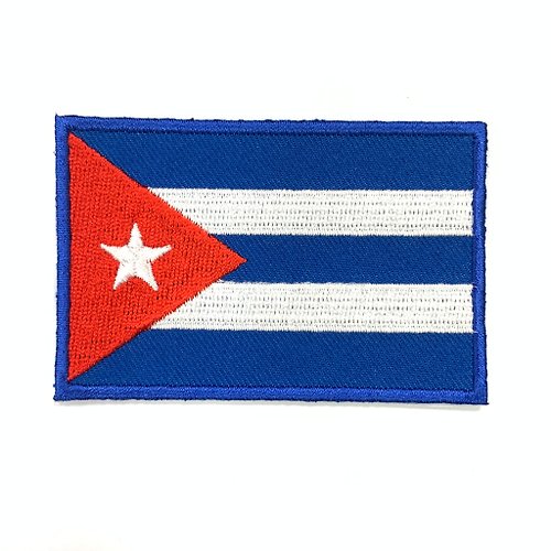 A-ONE 古巴國旗 刺繡貼布 電繡貼 背膠補丁 背膠刺繡背膠補丁 袖標 布標