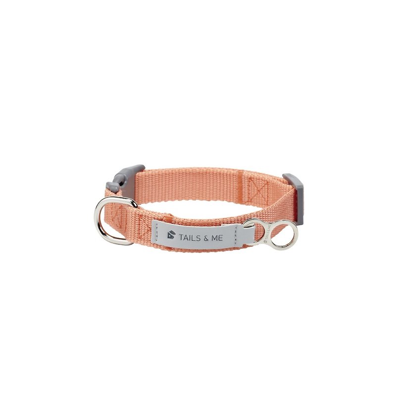 [Tail and me] classic nylon collar collar pink orange L - ปลอกคอ - ไนลอน สีส้ม