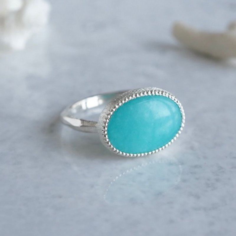 Amazonite ring [OP775SV] - แหวนทั่วไป - โลหะ 