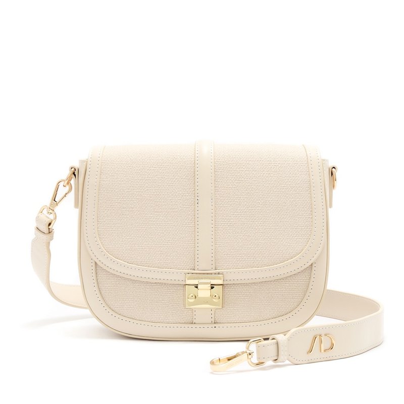 Spliced ​​Saddle Bag Milkshake White - Messenger Bags & Sling Bags - Faux Leather White