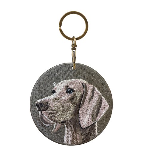 EMJOUR EMJOUR 雙面刺繡吊飾 -威瑪獵犬 | 模擬刺繡