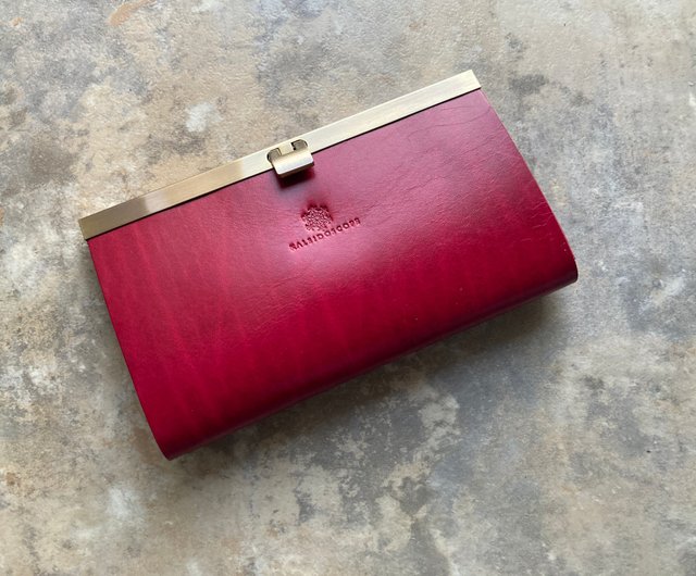 ルガトショルダーアザレアピンク　二つ折り財布 ベルギー産ルガトショルダー アザレアピンク 本革二つ折り財布