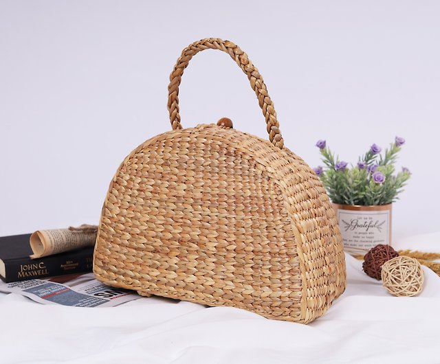 Buy Straw Reed Basket Bag / Natural Straw Bag / Picnic Bag
