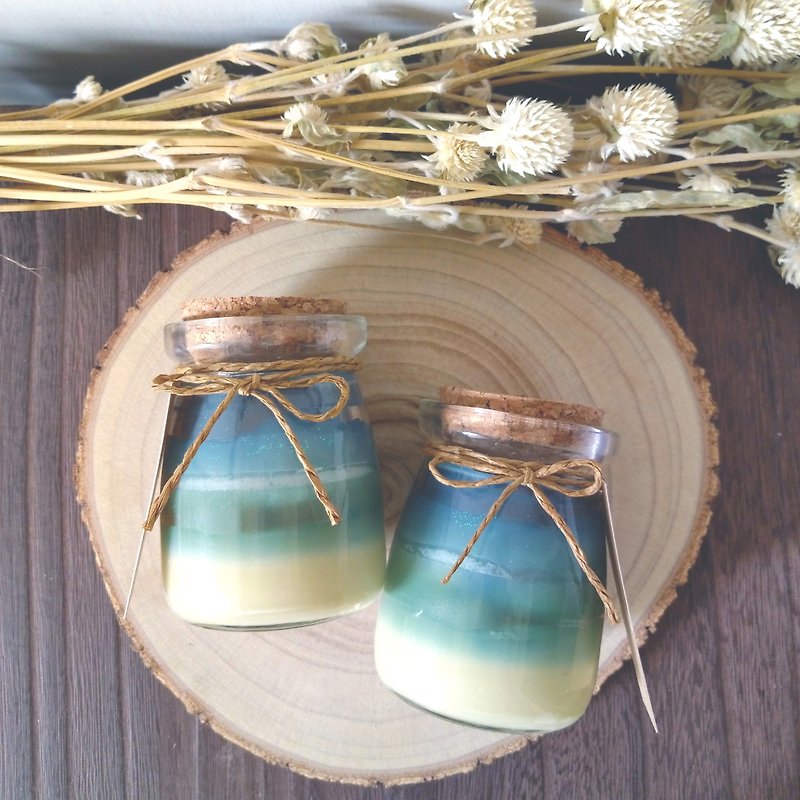 大海 | 天然香氛精油大豆蠟燭 甜薄荷 檸檬草 | 生日禮物婚禮小物 - 香氛蠟燭/燭台 - 蠟 藍色