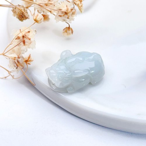 瓔珞珠寶盒 E.L.Jewelry Box 【招財神獸】冰綠種翡翠貔貅吊飾 | 天然緬甸玉翡翠A貨