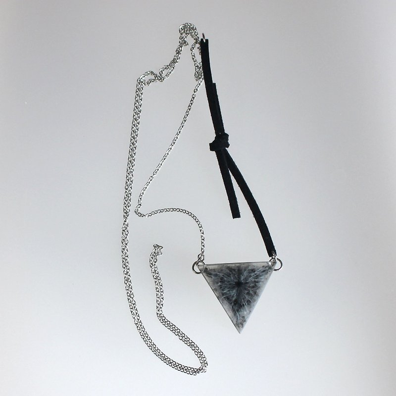 Color resin necklace triangular meteorite wormhole black - Necklaces - Plastic Purple