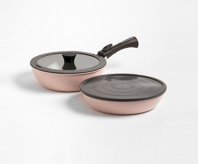 HOLA Detachable Ceramic Non-stick Magnetic Frying Pan 5-Piece Set Pink -  Shop hola-testritegroup Pots & Pans - Pinkoi