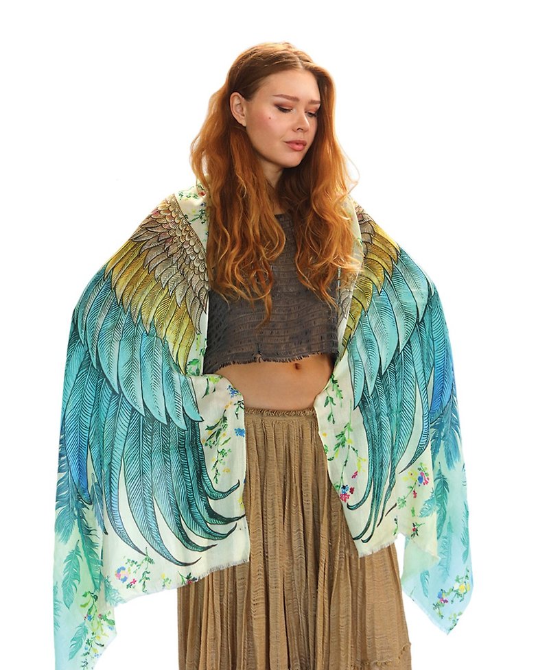 Adult Bloom Wings - cotton - ผ้าพันคอ - ผ้าฝ้าย/ผ้าลินิน 