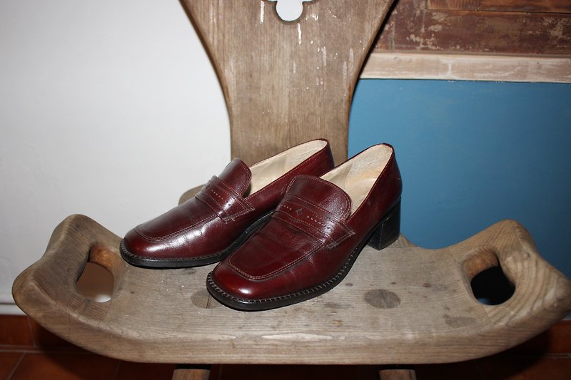 S105 (Vintage) [Italian soles standard] red brown shoes (23.5 ~ 24cm) (Made in Italy) Size: 38 - Women's Casual Shoes - Genuine Leather Brown