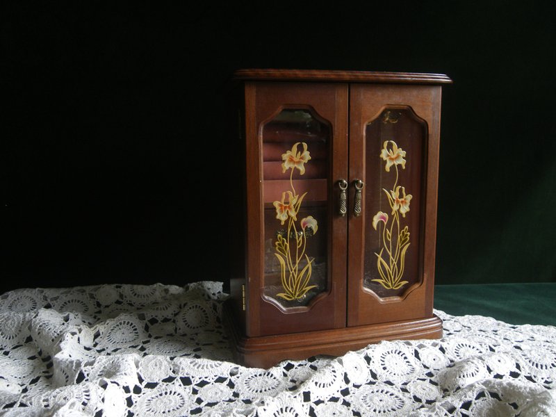 [OLD-TIME] Early Taiwan-made stained glass jewelry cabinet - Storage - Other Materials 