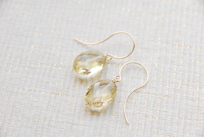 Cut lemon quartz earrings - Earrings & Clip-ons - Gemstone Yellow
