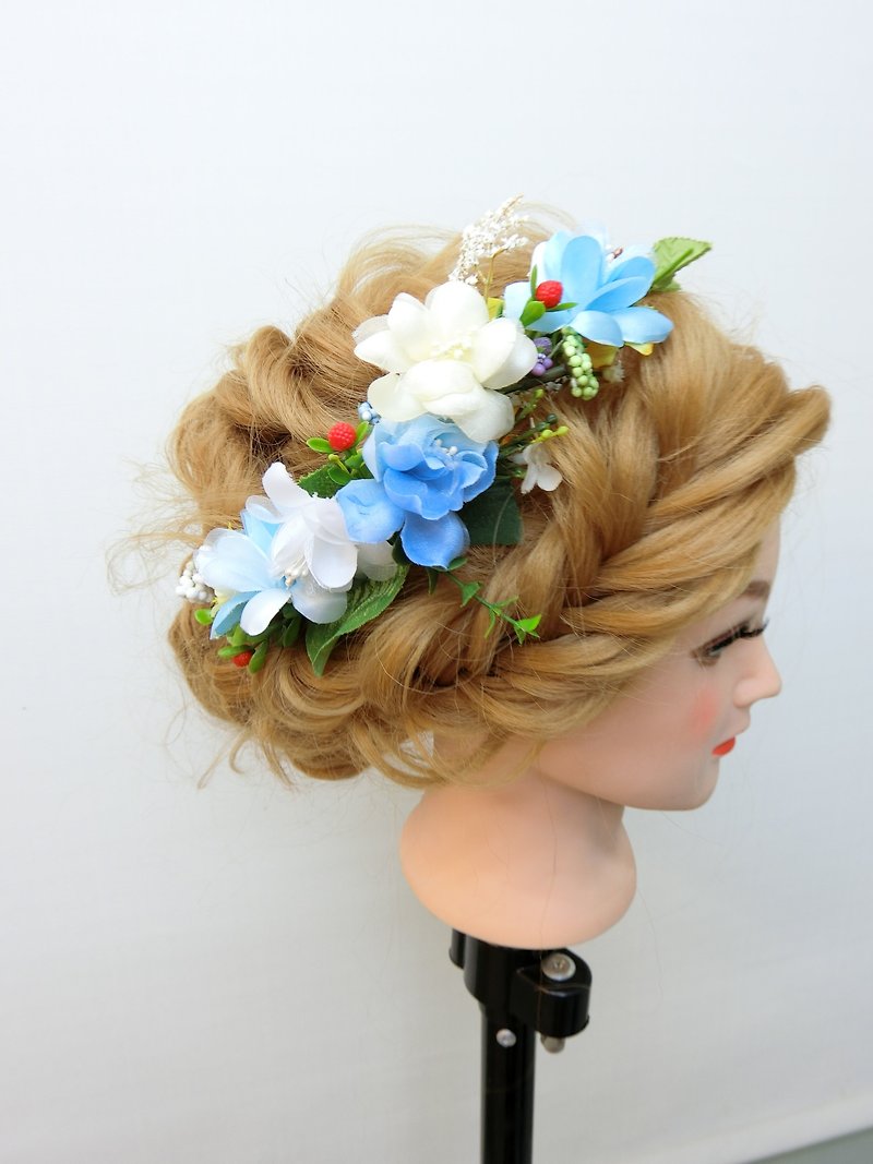 Dream Garden Series - floral headdress F004016-005 - Hair Accessories - Other Materials Blue