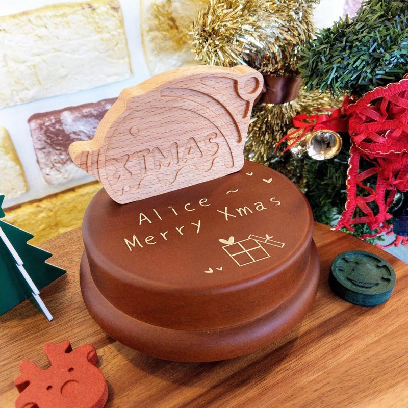 聖誕雪人原木音樂盒【交換禮物】 - 其他 - 木頭 