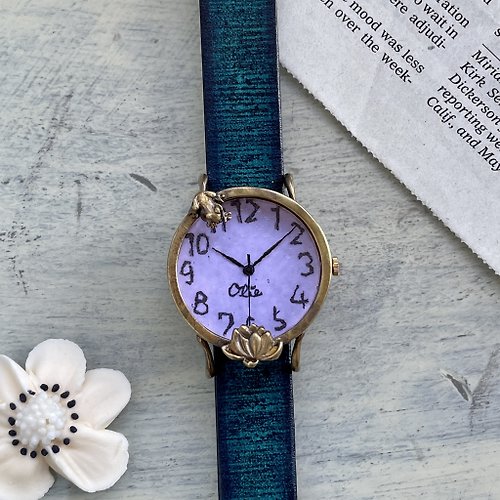 froggywatch 凝望蓮花的青蛙款手錶M淡紫色