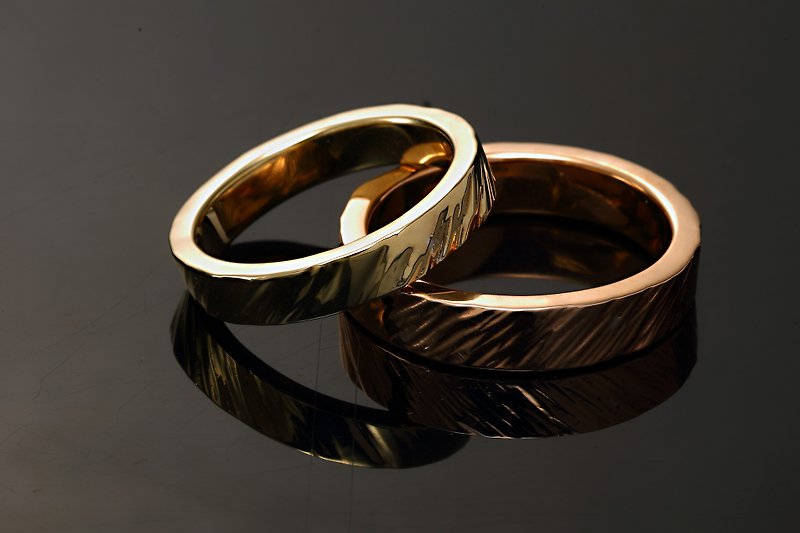 手工訂製/木紋戒指 - 戒指 - 銅/黃銅 金色