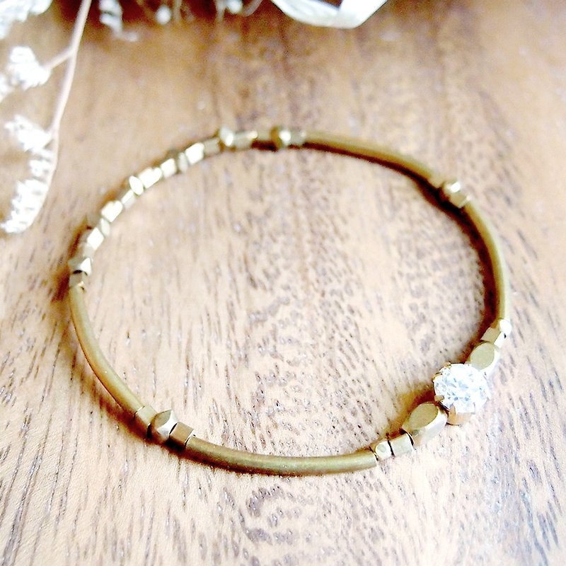 VIIART. Sun wheel. Stone drill Bronze bracelet - Bracelets - Other Metals Gold