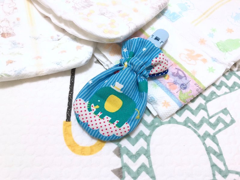 Cute elephant. Blue / small kite peace bag. Pouch bag. Dragon Boat Festival sachet bag. Storage bag - ซองรับขวัญ - ผ้าฝ้าย/ผ้าลินิน สีน้ำเงิน