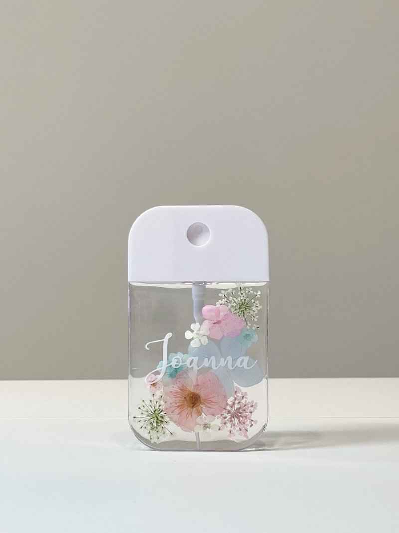 【DIY押花噴霧瓶－粉藍紅】自訂名字 客製化 消毒瓶 防疫用品 - 居家收納/收納盒/儲物盒 - 塑膠 