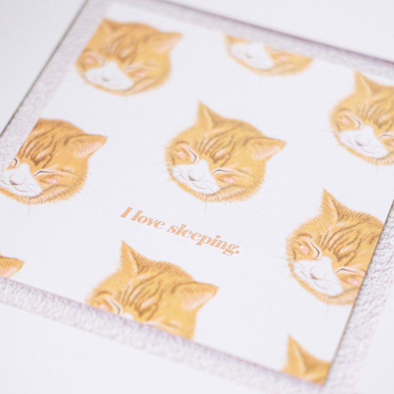 The Tiny Yellow Cat Card - Cards & Postcards - Paper White